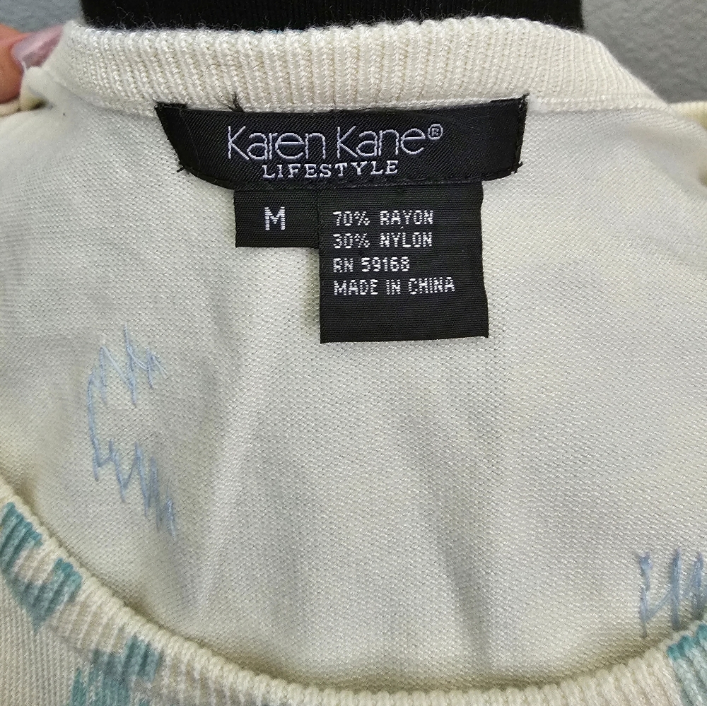 Vintage Karen Kane Sequin Leopard Sweater Top & Cardigan Medium - Picture 10 of 10